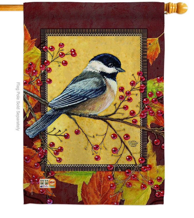 Autumn Chickadee House Flag