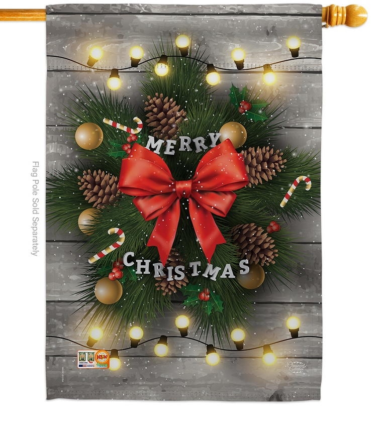 Lightful Merry Christmas House Flag