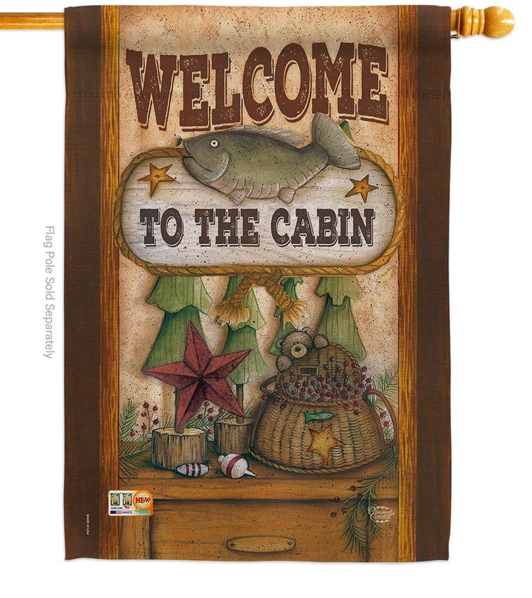 Welcome To The Cabin Decorative House Flag