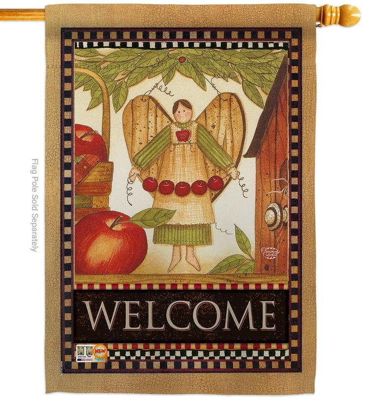 Welcome Garden Angel House Flag