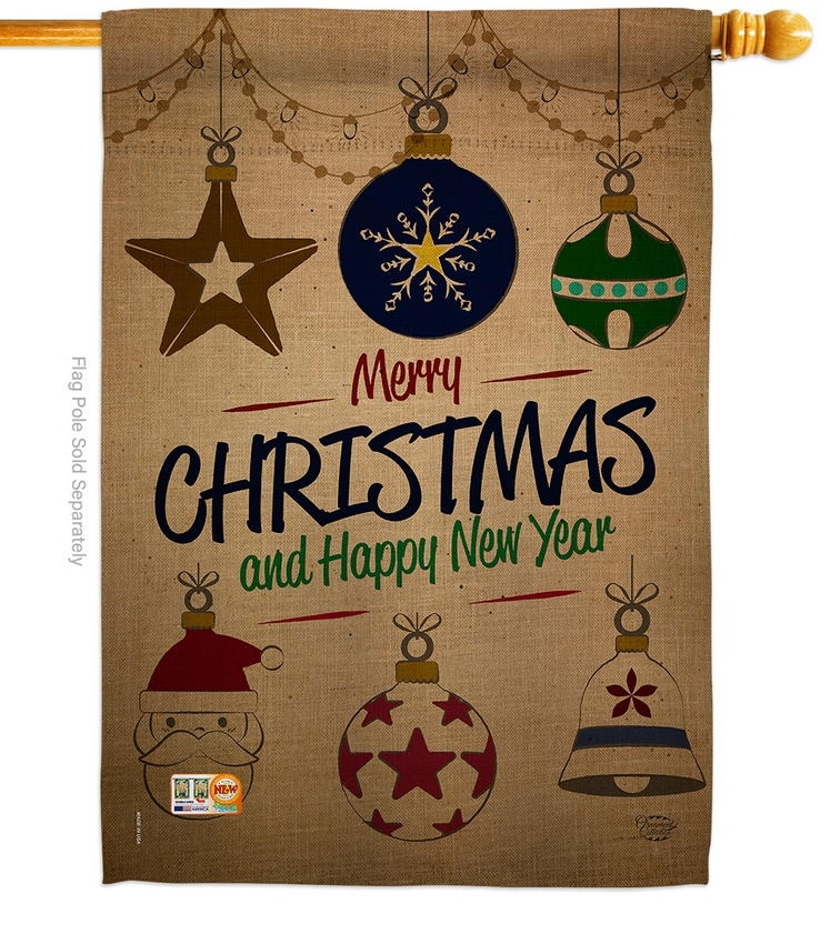 Joyful Christmas And New Year House Flag