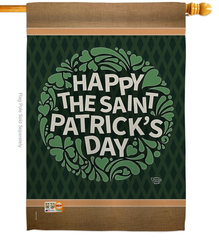 Happy Saint Patrick\'s Day Decorative House Flag