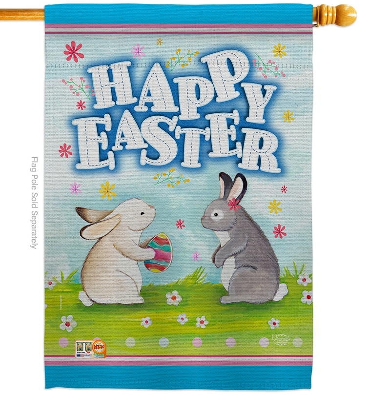 Happy Easter Bunnys Lovely Egg House Flag