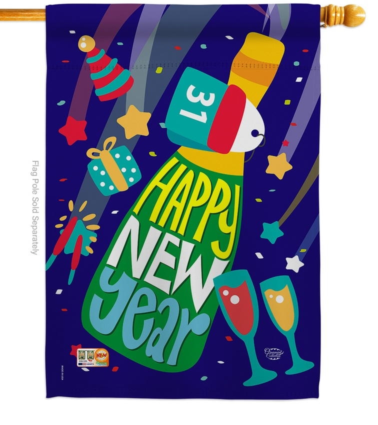Celebrating New Year House Flag
