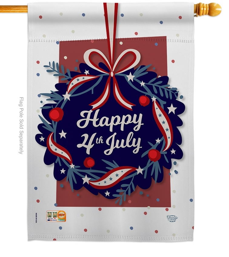 Happy 4th Of July Decorative House Flag