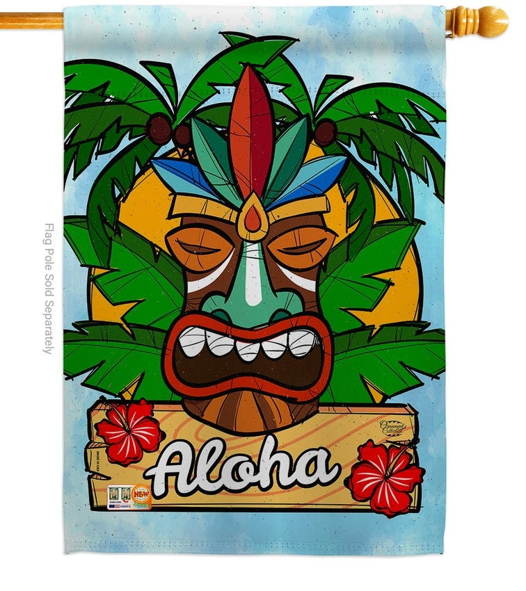 Luau Party House Flag