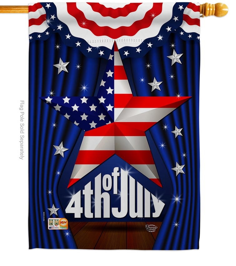 Stars 4th Of July Decorative House Flag