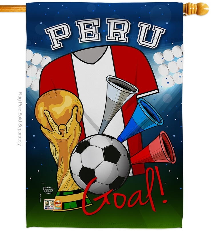 Peru Soccer House Flag