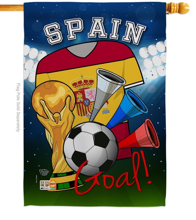 Spain Soccer House Flag