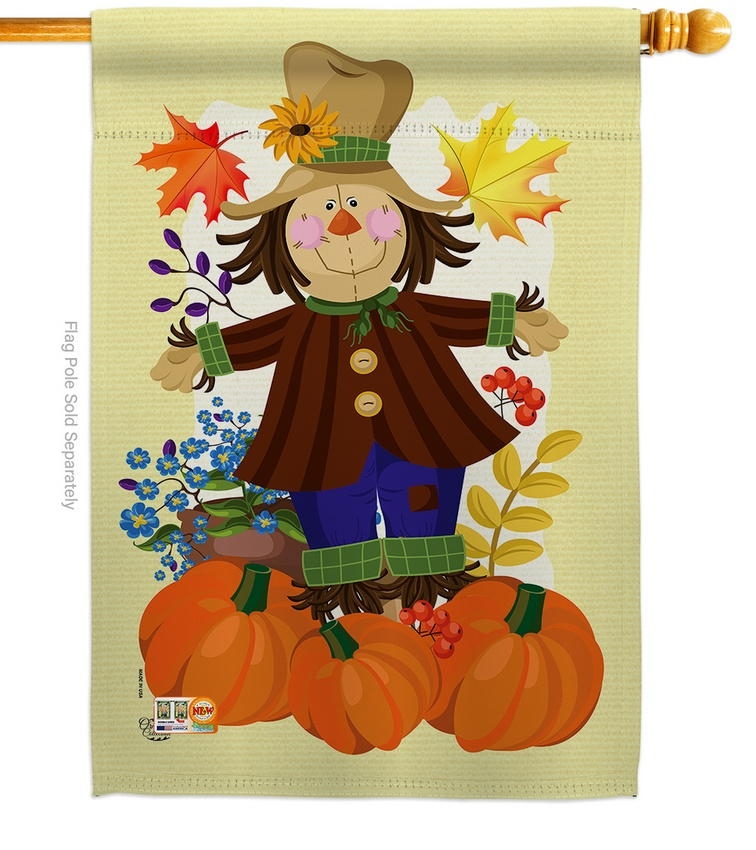 Autumn Scarecrow House Flag