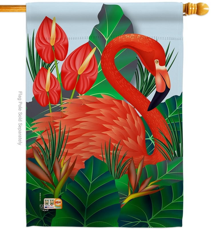 Flamingo Paradise House Flag