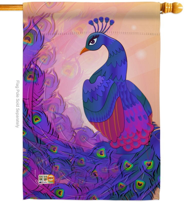 Beautiful Peafowl House Flag