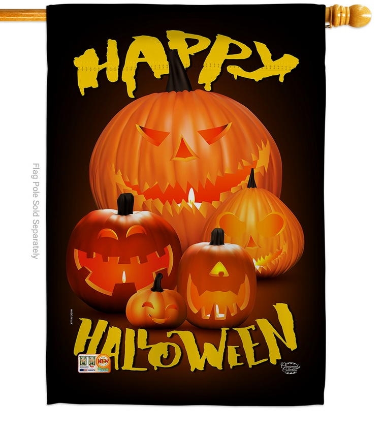 Halloween Pumpkin Patch House Flag