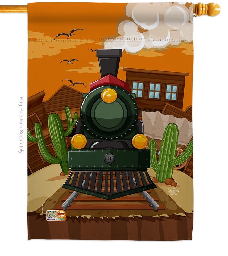 Wild West Train House Flag