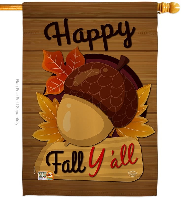 Happy Fall Y\'ll House Flag