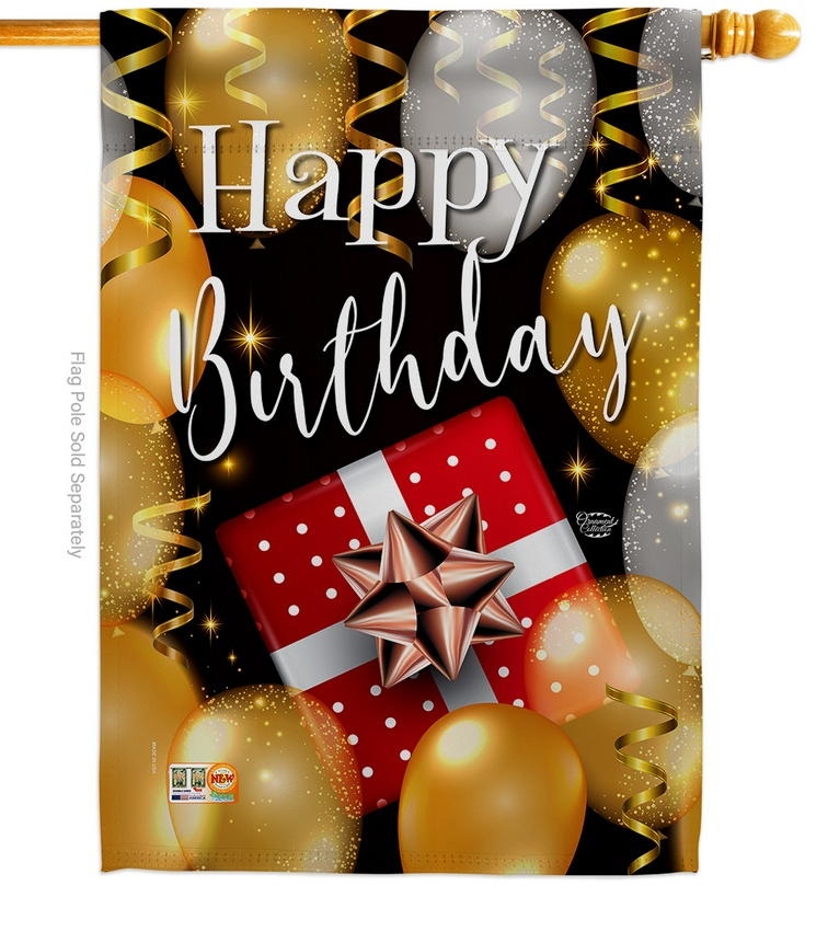 Happy Birthday Decorative House Flag