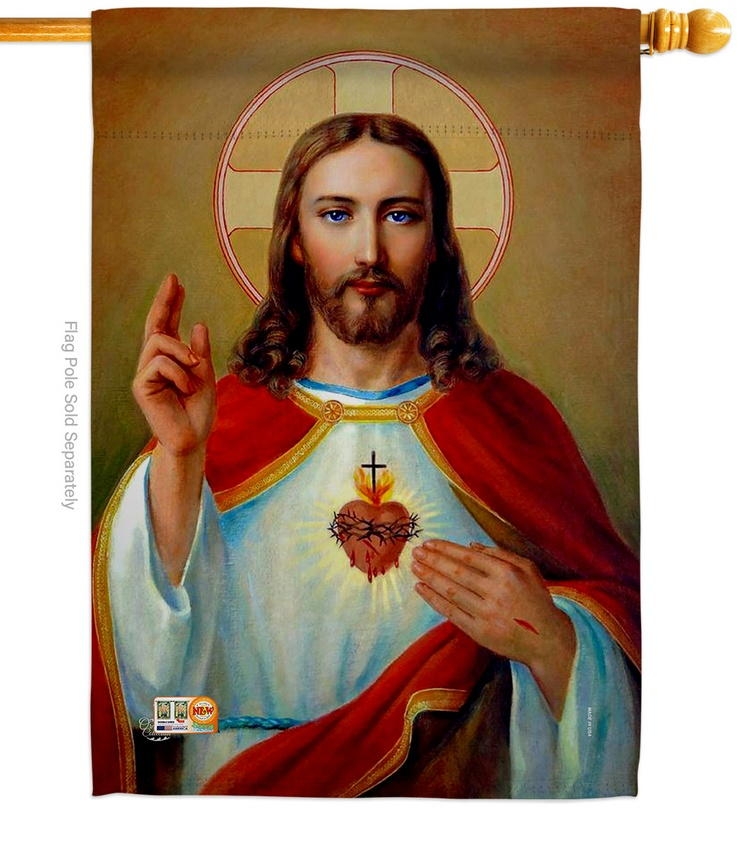 Jesus Sacred Heart House Flag