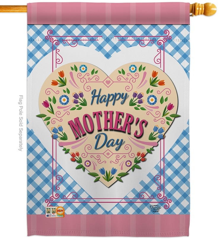 Floral Mother Day House Flag