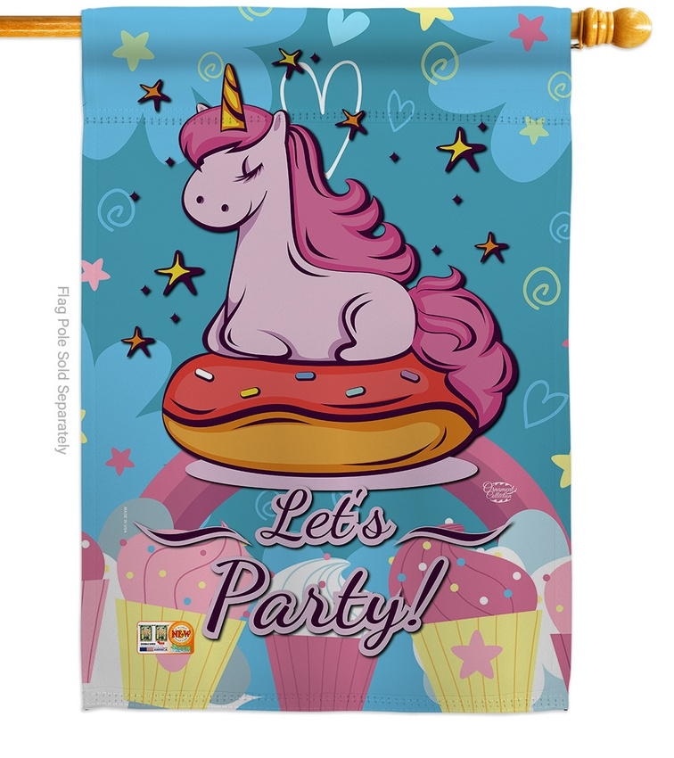 Unicorn Party House Flag