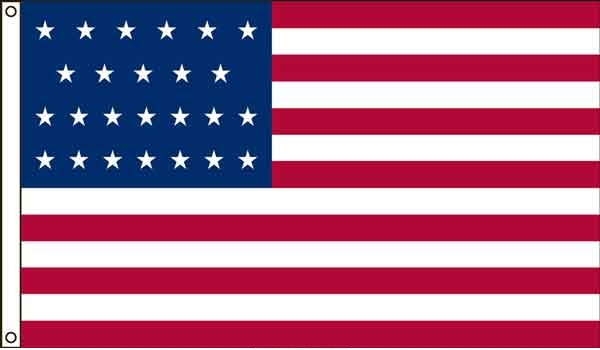 High Wind, US Made 25 Star Historical US Applique Flag 5x8