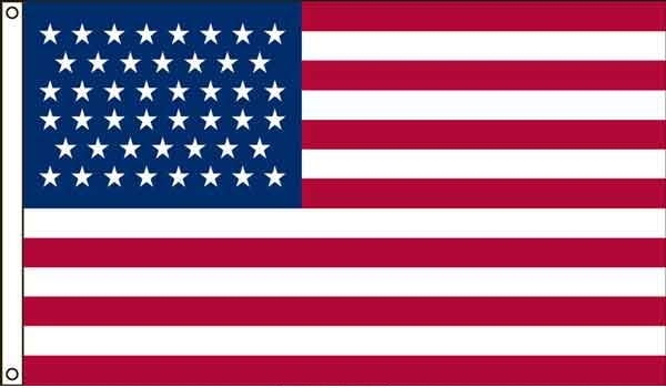 High Wind, US Made 46 Star Historical US Applique Flag 5x8