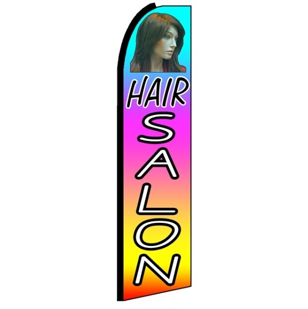 Hair Salon Rainbow Feather Flag 3' x 11.5'