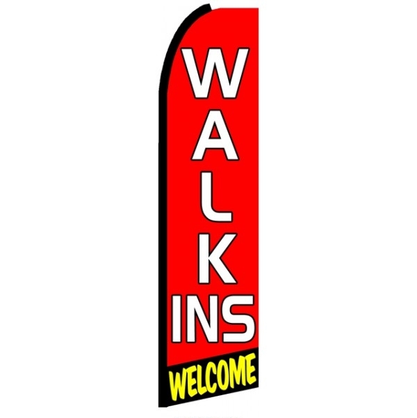 Walk Ins Welcome Feather Flag 3' x 11.5'
