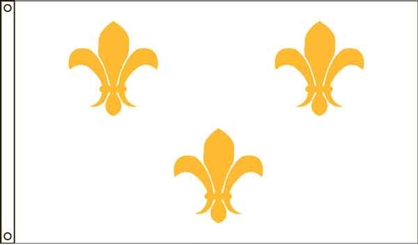 High Wind, US Made French Fleur-de-Lis (White) Flag 2x3