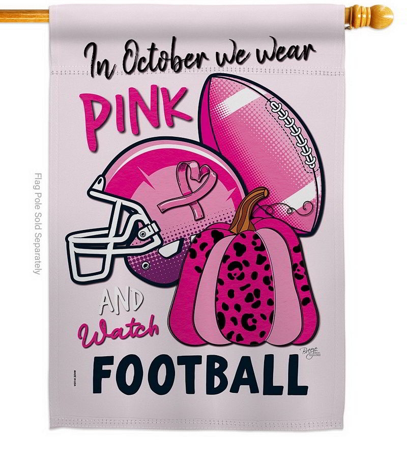 Pink Football House Flag