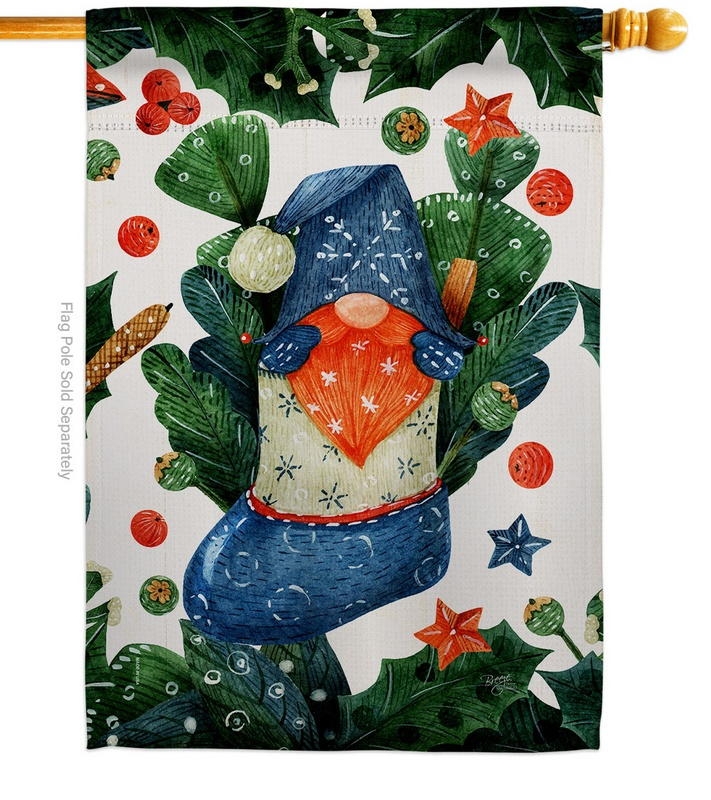 Winter Socks Gnome House Flag