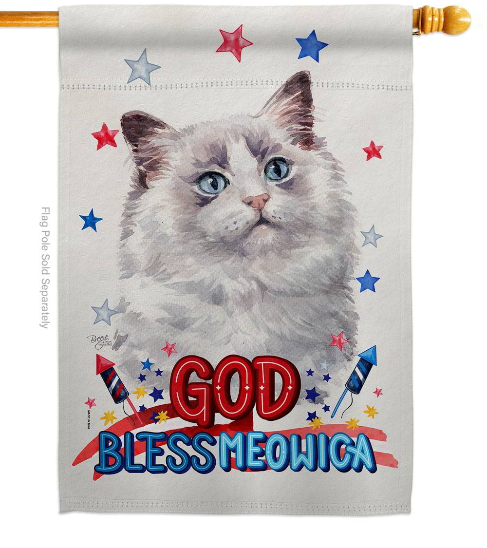 Patriotic Bicolor Ragdoll House Flag