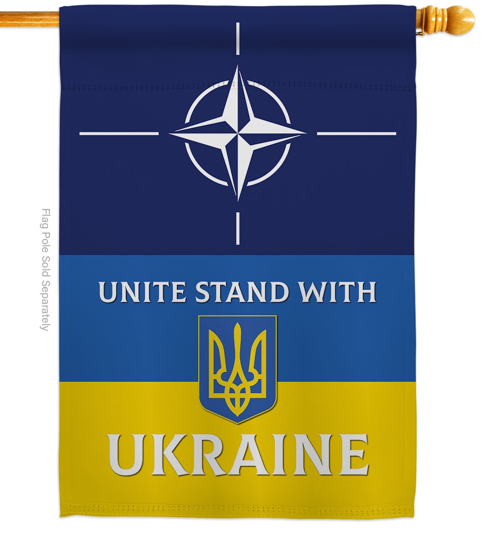 NATO Stand With Ukraine House Flag