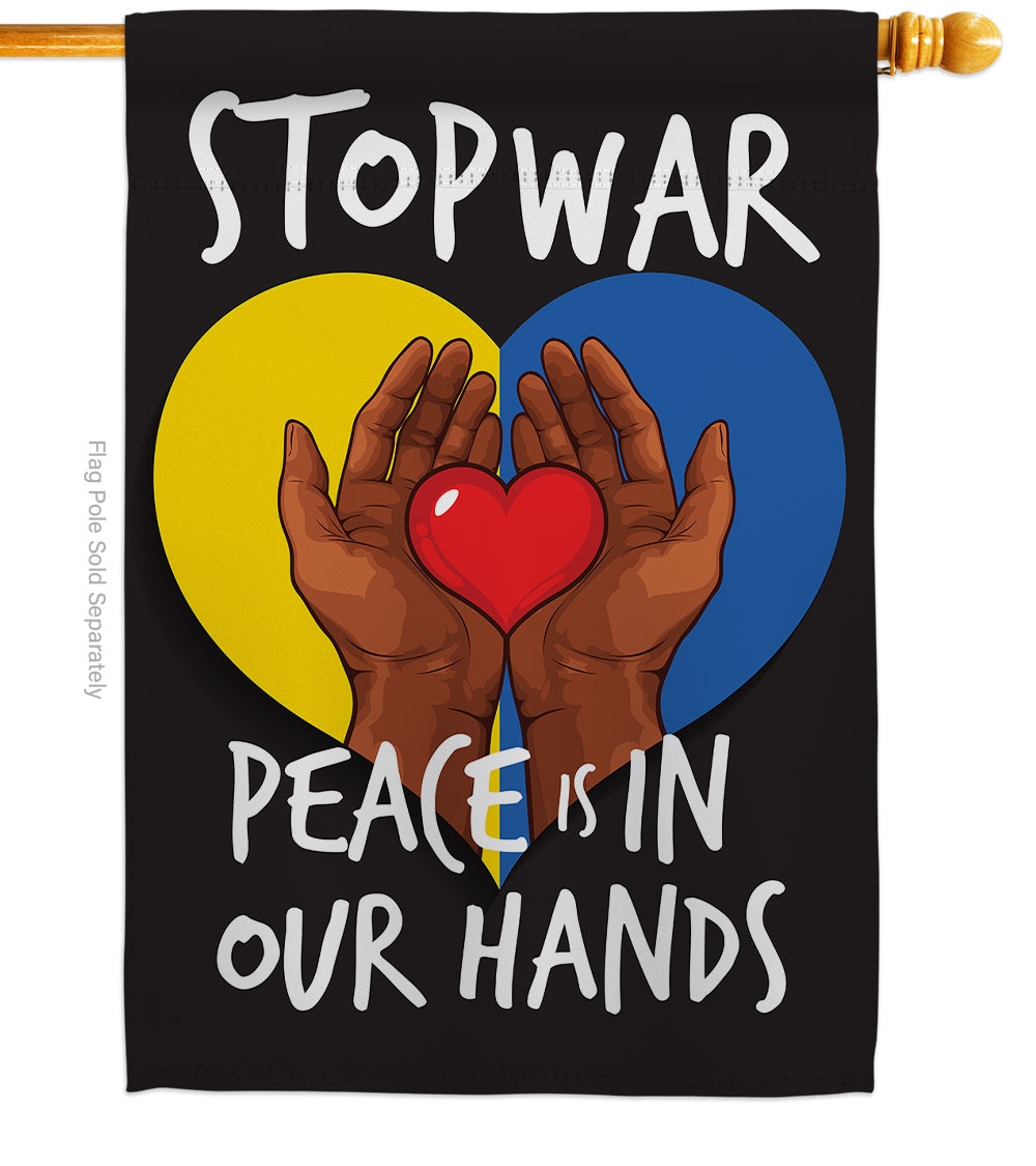 Stop War Peace Our Hands House Flag