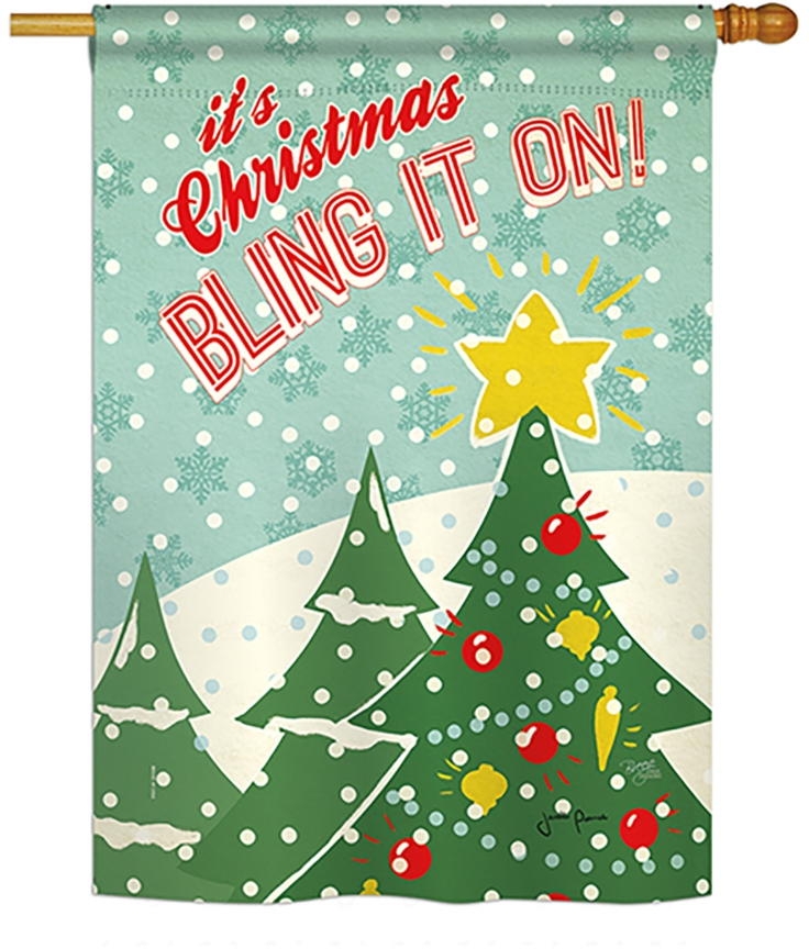 Christmas Bling It On House Flag