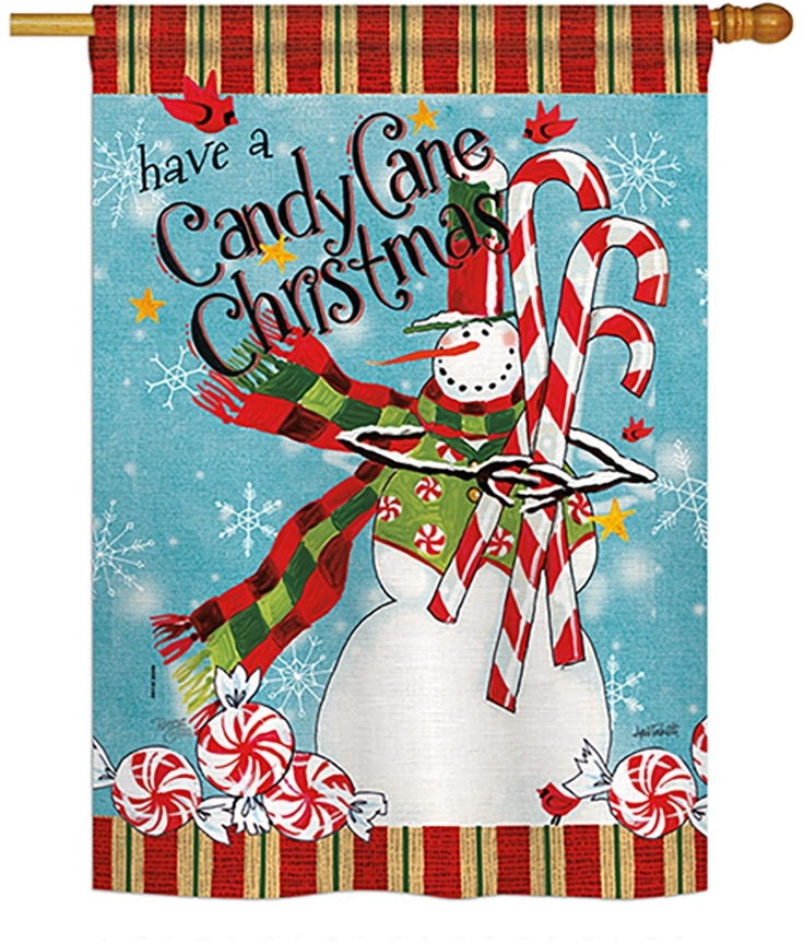 Candy Cane Christmas House Flag