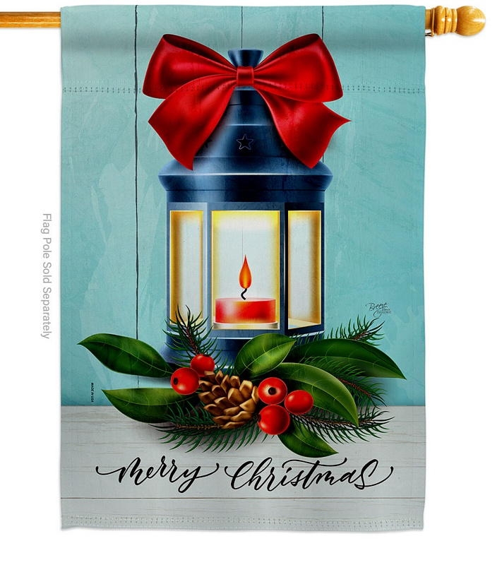 Christmas Lantern House Flag