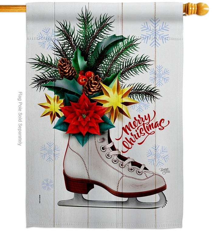 Christmas Skates House Flag