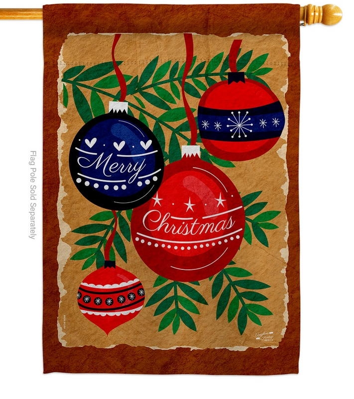 Christmas Ornaments House Flag