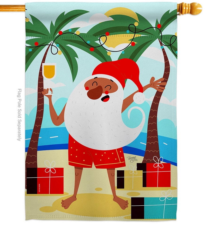 Santa Vacation House Flag