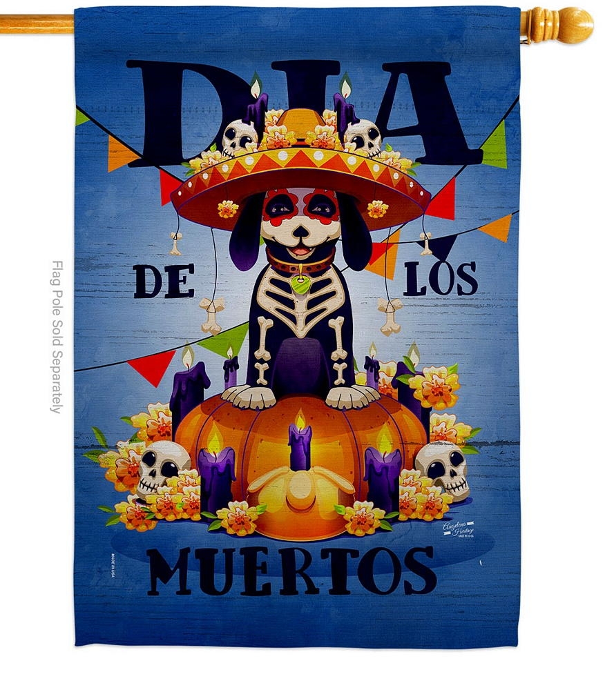 Dia de Muertos Dog House Flag