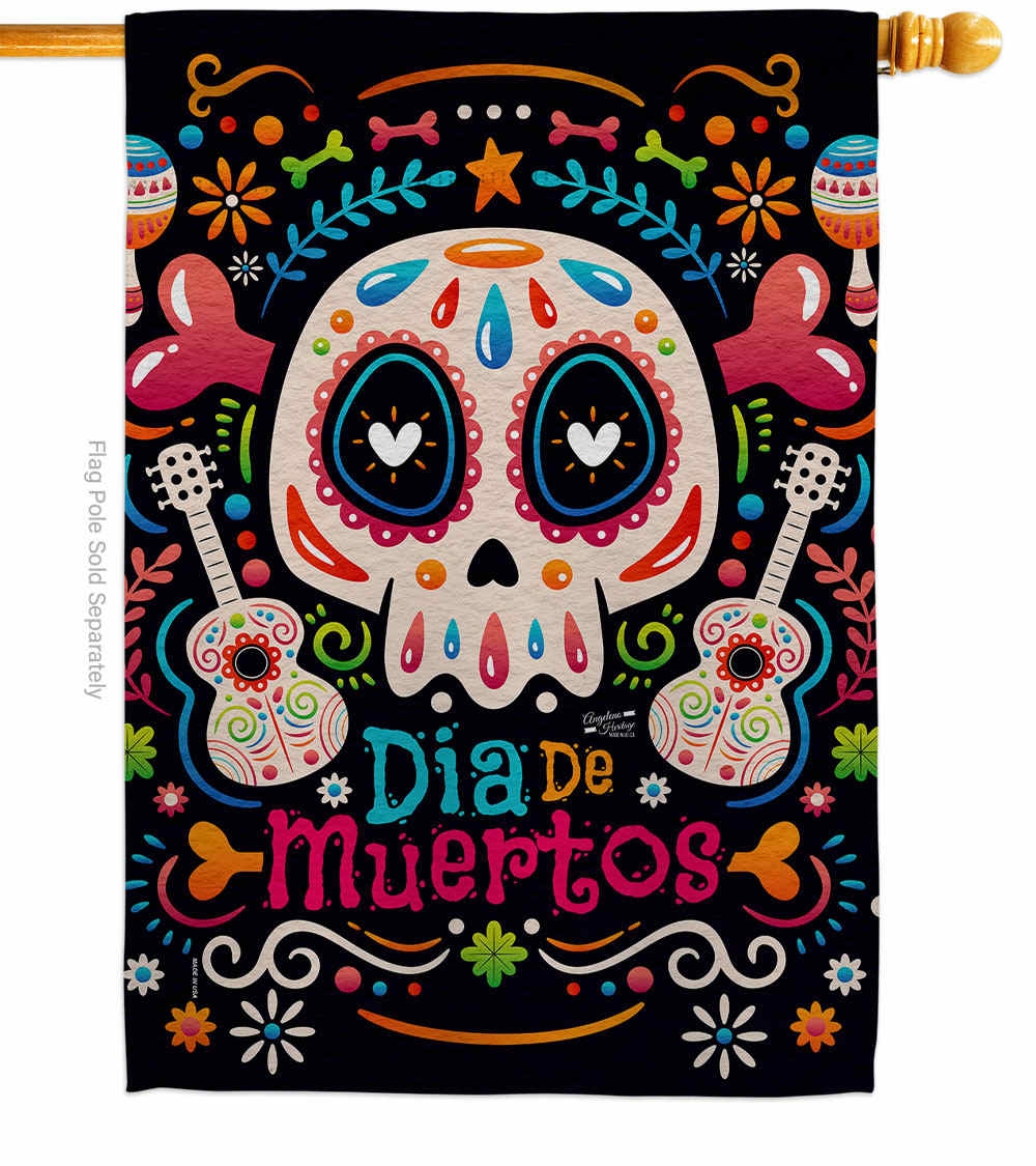 Fiesta Dia de Muertos House Flag