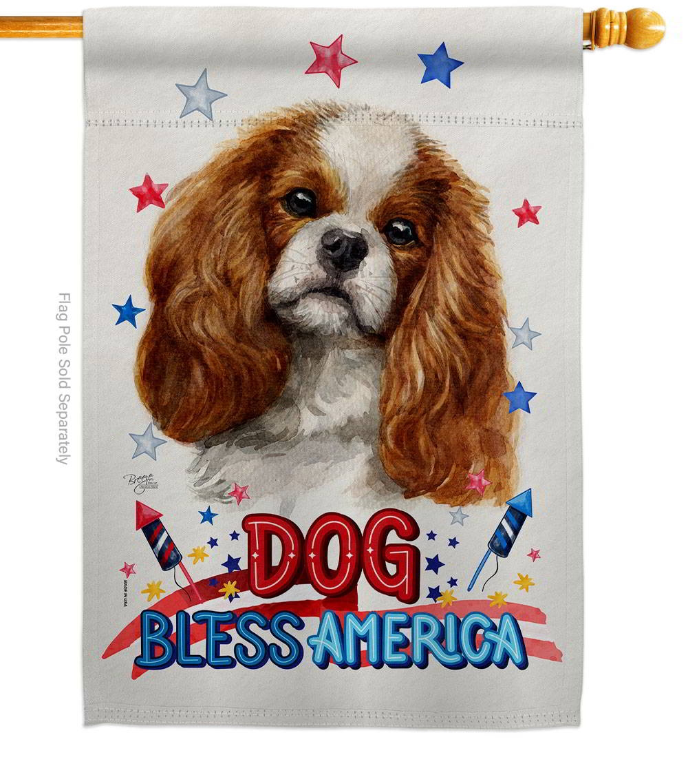 Patriotic Comforter Spaniel House Flag
