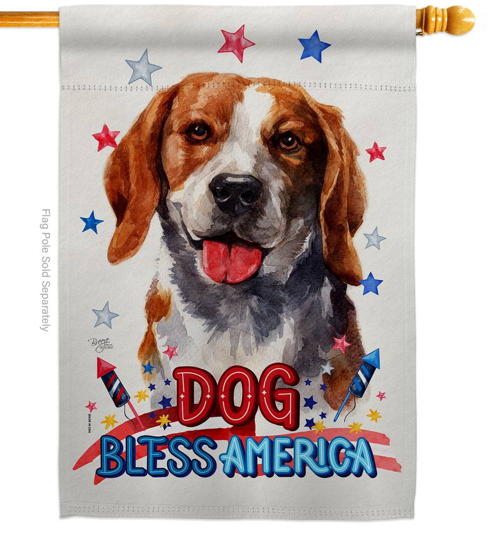 Patriotic Beagle House Flag