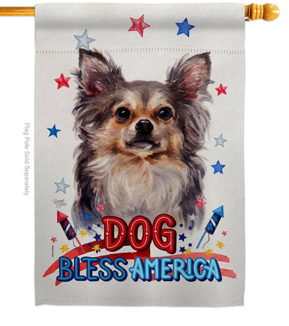 Patriotic Chihuahua House Flag