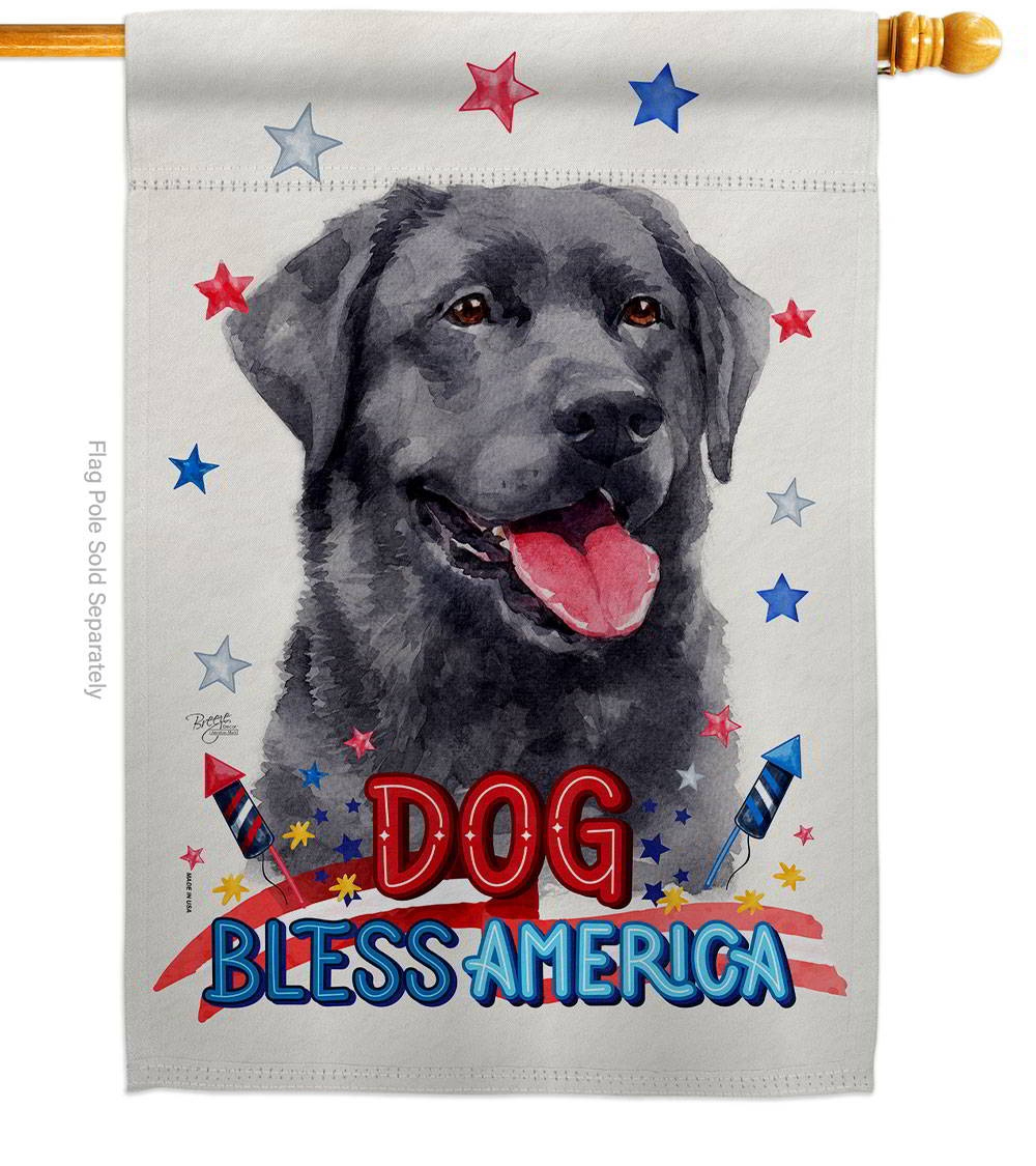 Patriotic Labrador House Flag