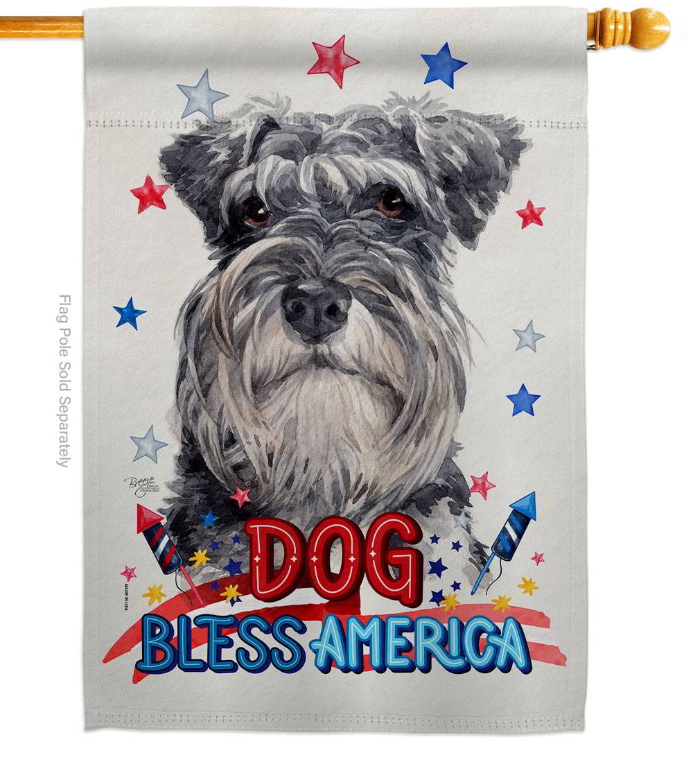 Patriotic Miniature Schnauzer House Flag