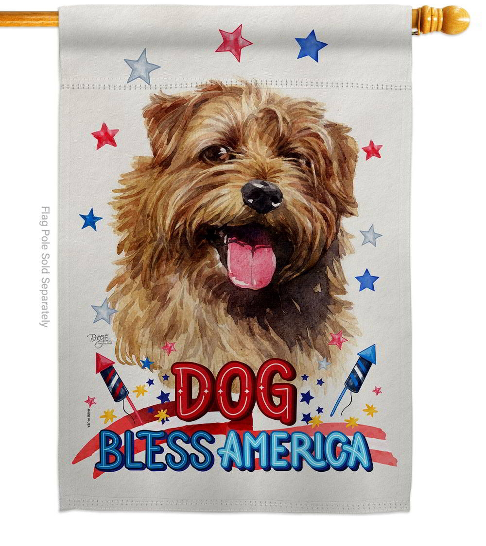 Patriotic Norfolk Terrier House Flag