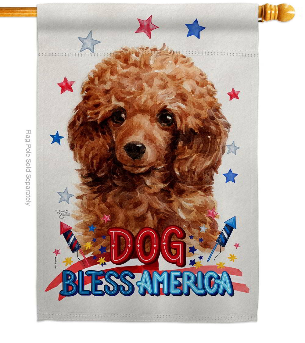 Patriotic Miniature Poodle House Flag