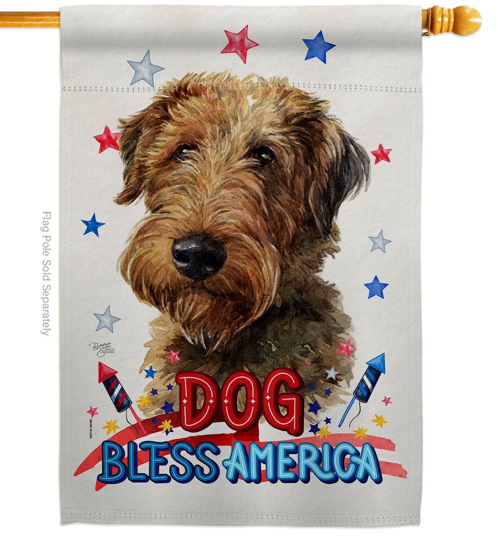 Patriotic Welsh Terrier House Flag