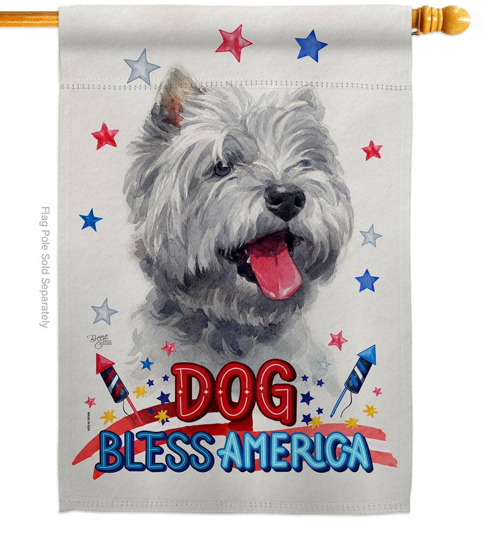 Patriotic Westie House Flag